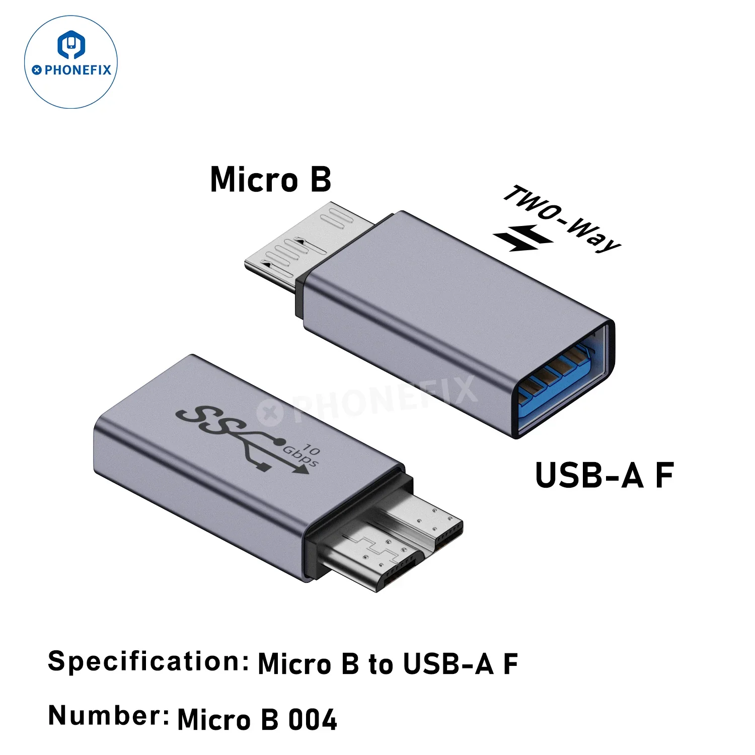 Micro B to Type-C USB-A 10Gbps Mobile Hard Drive Box Adapter - Image 4