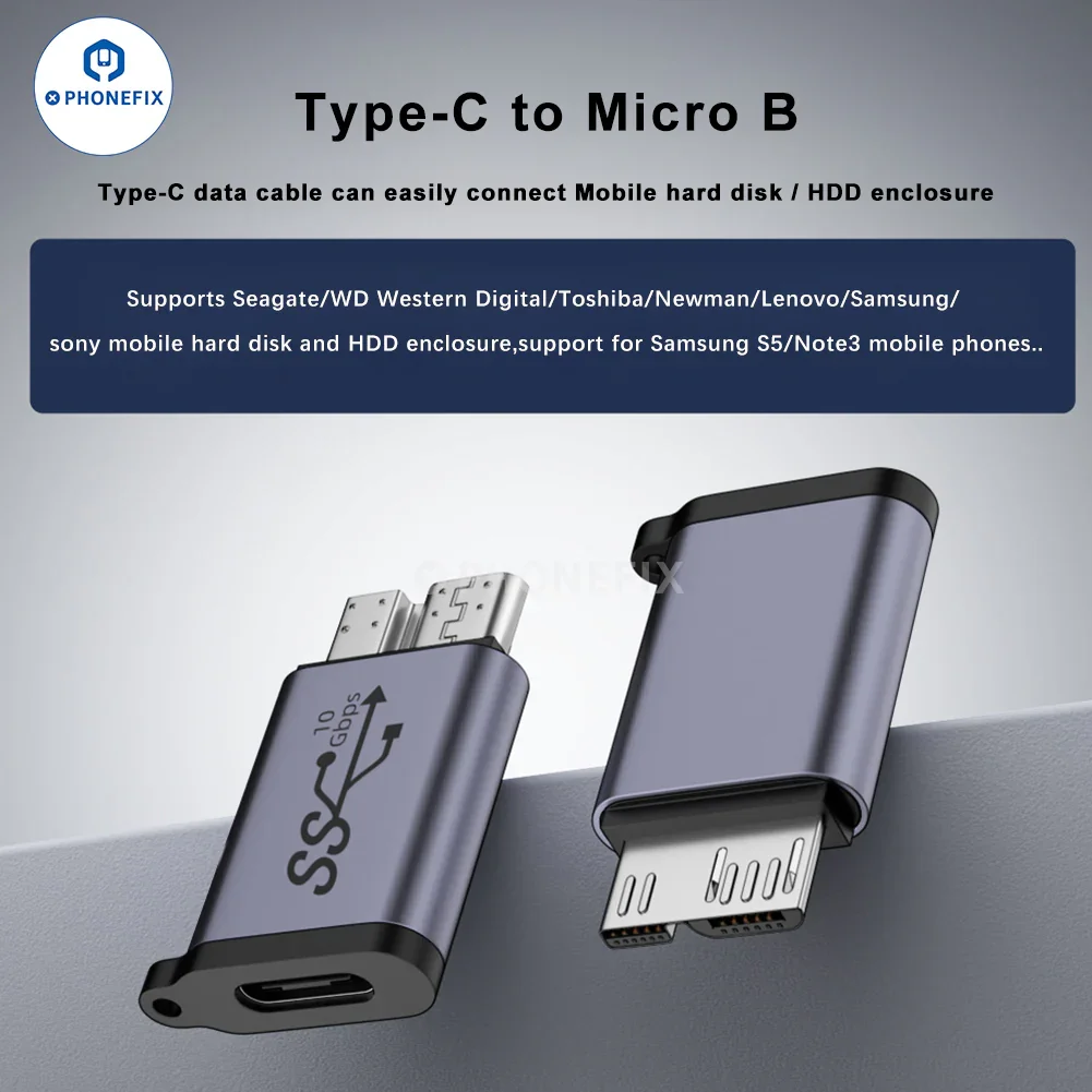 Micro B to Type-C USB-A 10Gbps Mobile Hard Drive Box Adapter - Image 6