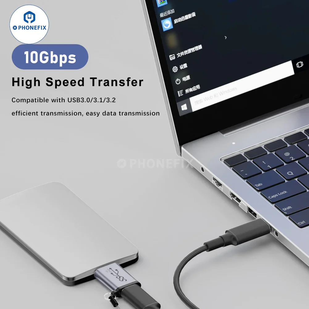 Micro B to Type-C USB-A 10Gbps Mobile Hard Drive Box Adapter - Image 7