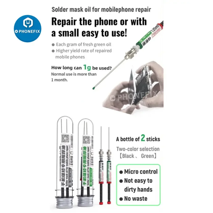 Micro Control Green/Black Solder Mask Oil For Phone PCB Repair - Image 4