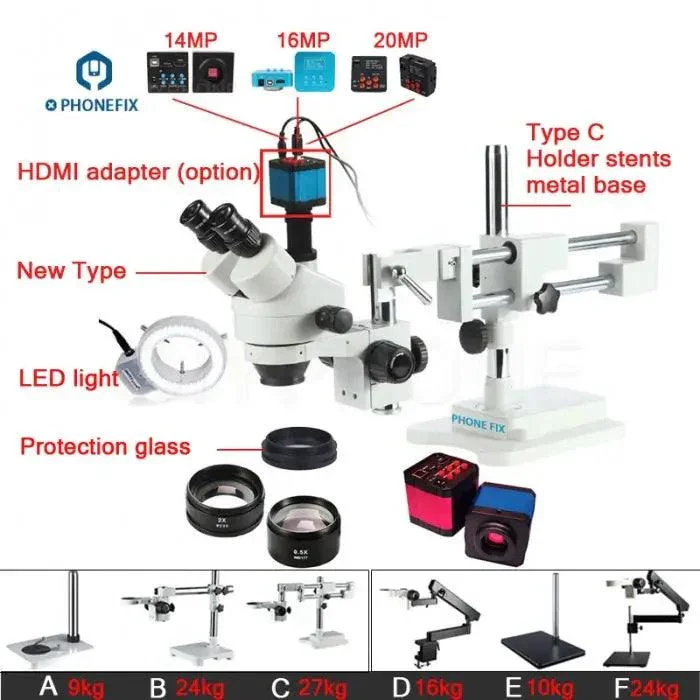 Microscope Arm Adjustable Extension Bracket Holder Metal Base fixture - Image 4