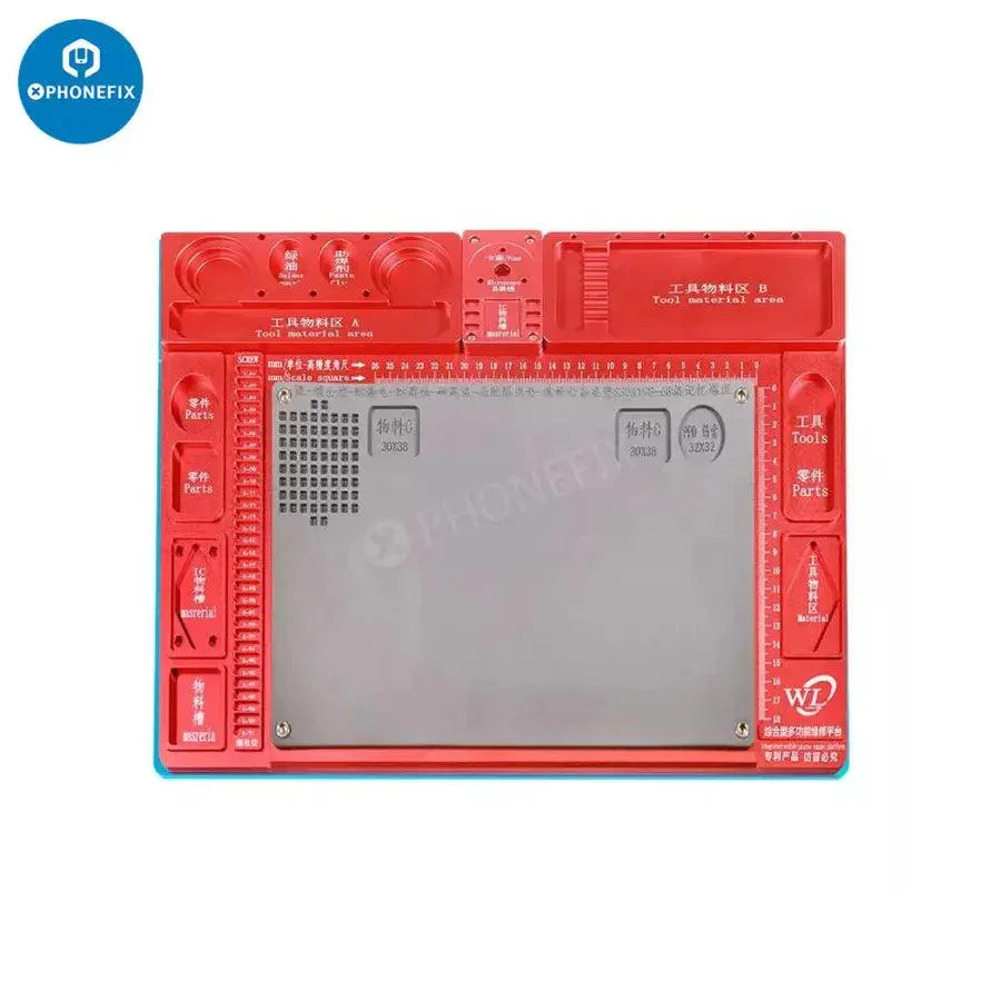 Microscope Fixed Base Aluminum Alloy Pad PCB Soldering Repair Mat - Image 14