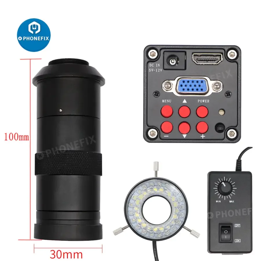 Microscope Set Industrial Camera 130X Lens Magic Arm Super Clamp - Image 4