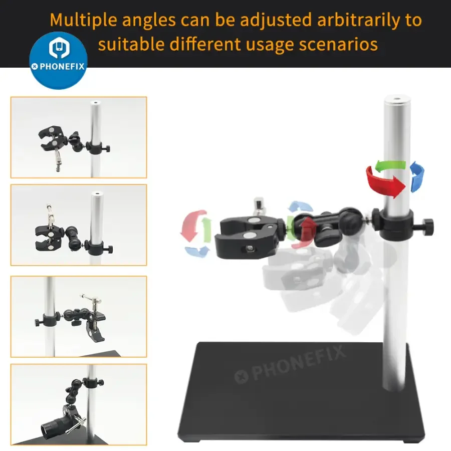 Microscope Set Industrial Camera 130X Lens Magic Arm Super Clamp - Image 7
