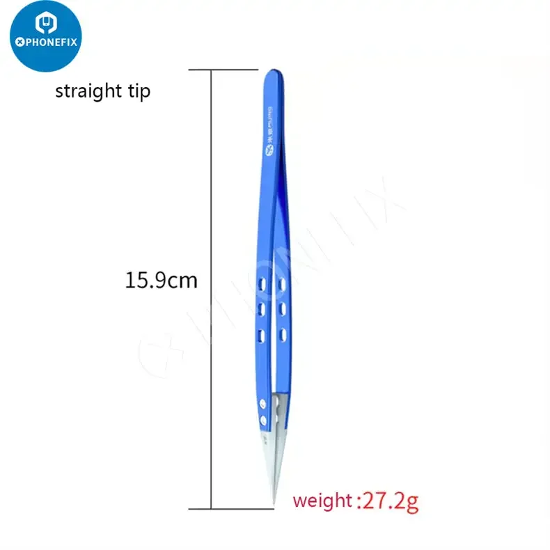 Mijing Ceramic Tweezers Stainless Steel Handle Straight Curved Tip - Image 10