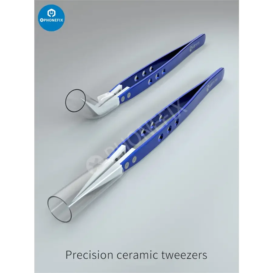 Mijing Ceramic Tweezers Stainless Steel Handle Straight Curved Tip - Image 12