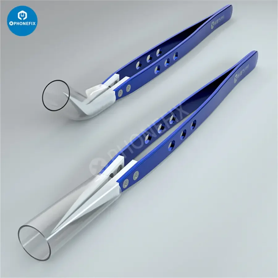 Mijing Ceramic Tweezers Stainless Steel Handle Straight Curved Tip - Image 2