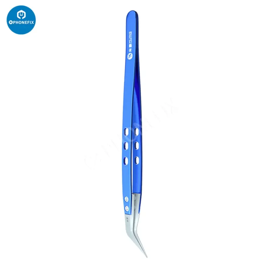 Mijing Ceramic Tweezers Stainless Steel Handle Straight Curved Tip - Image 5
