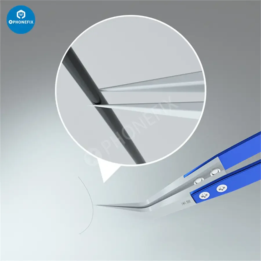Mijing Ceramic Tweezers Stainless Steel Handle Straight Curved Tip - Image 6