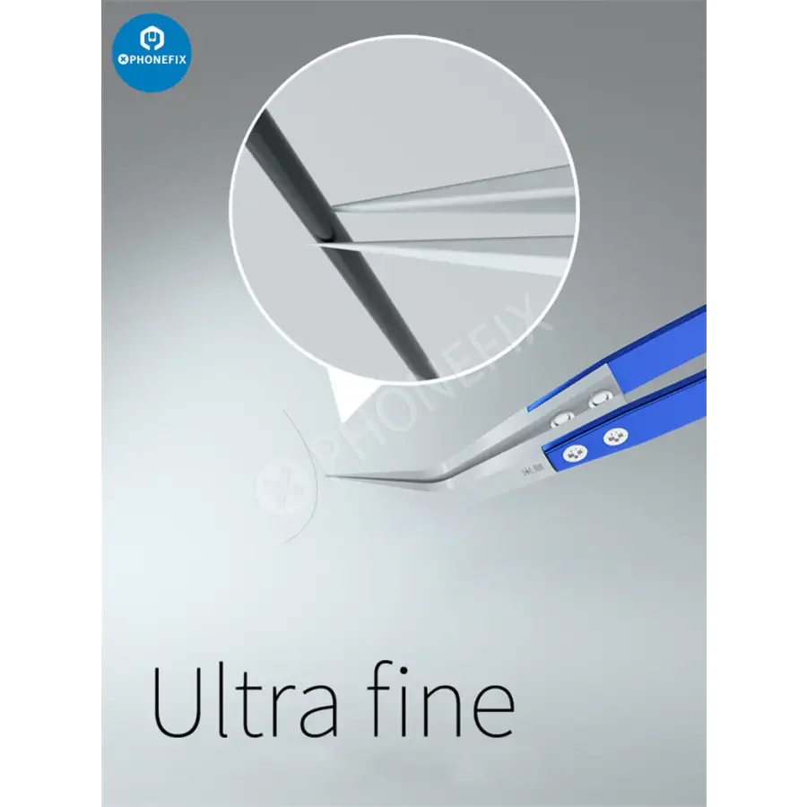 Mijing Ceramic Tweezers Stainless Steel Handle Straight Curved Tip - Image 7