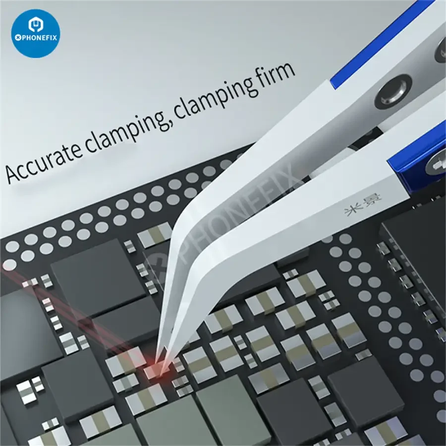 Mijing Ceramic Tweezers Stainless Steel Handle Straight Curved Tip - Image 9