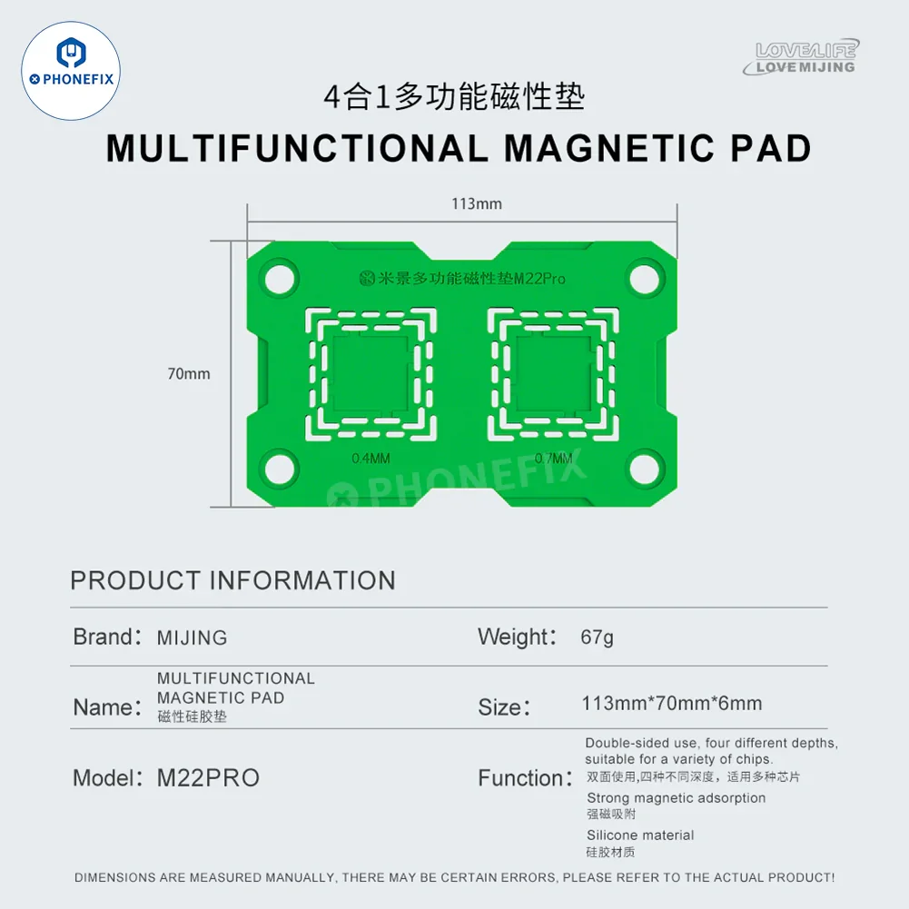 Mijing M22 Pro Double-sided Magnetic Mat Chip Soldering Silicone Pad - Image 6