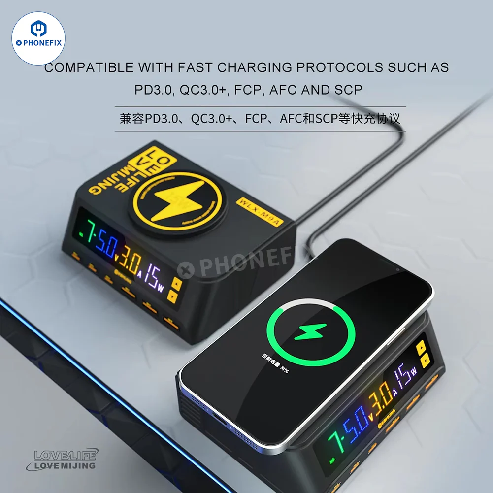 MIJING PD100 WLX-M9A Desktop Fast Charger with Wireless Charging - Image 2