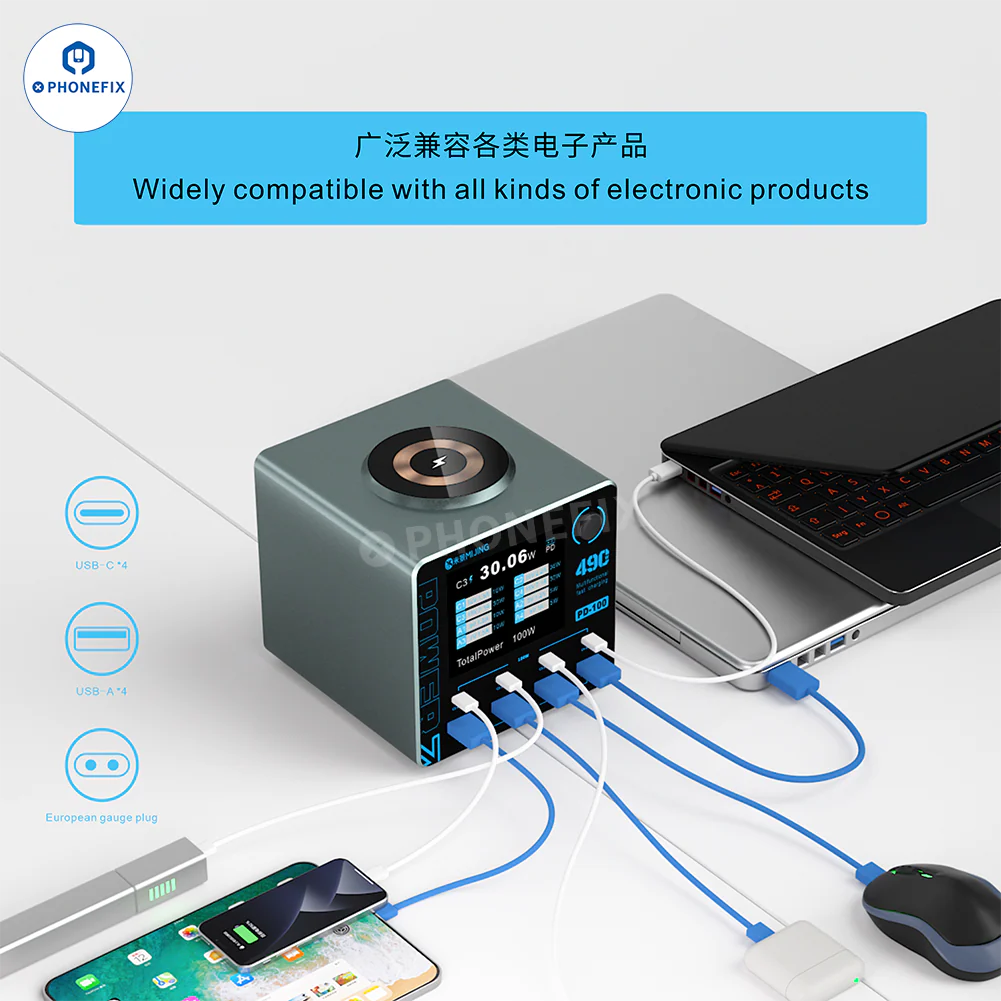 MIJING PD100 WLX-M9A Desktop Fast Charger with Wireless Charging - Image 3