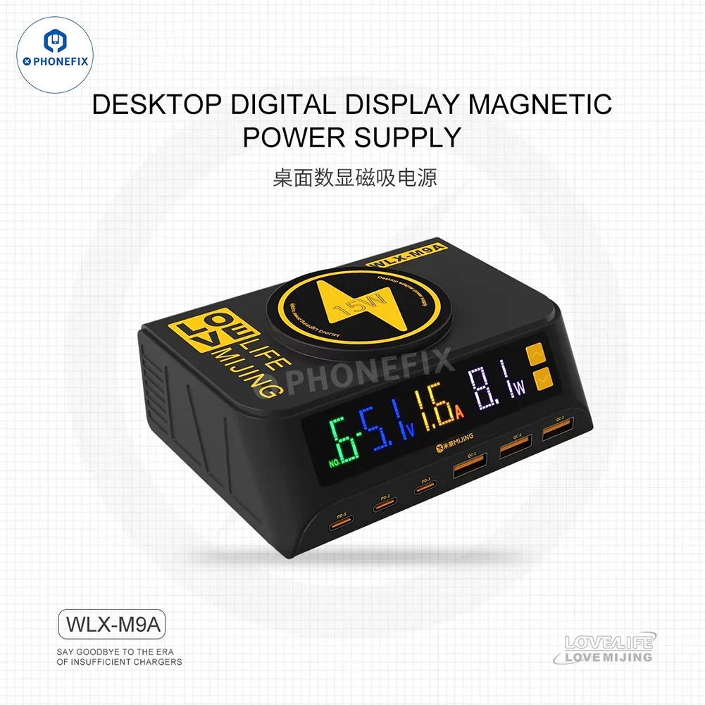 MIJING PD100 WLX-M9A Desktop Fast Charger with Wireless Charging - Image 4