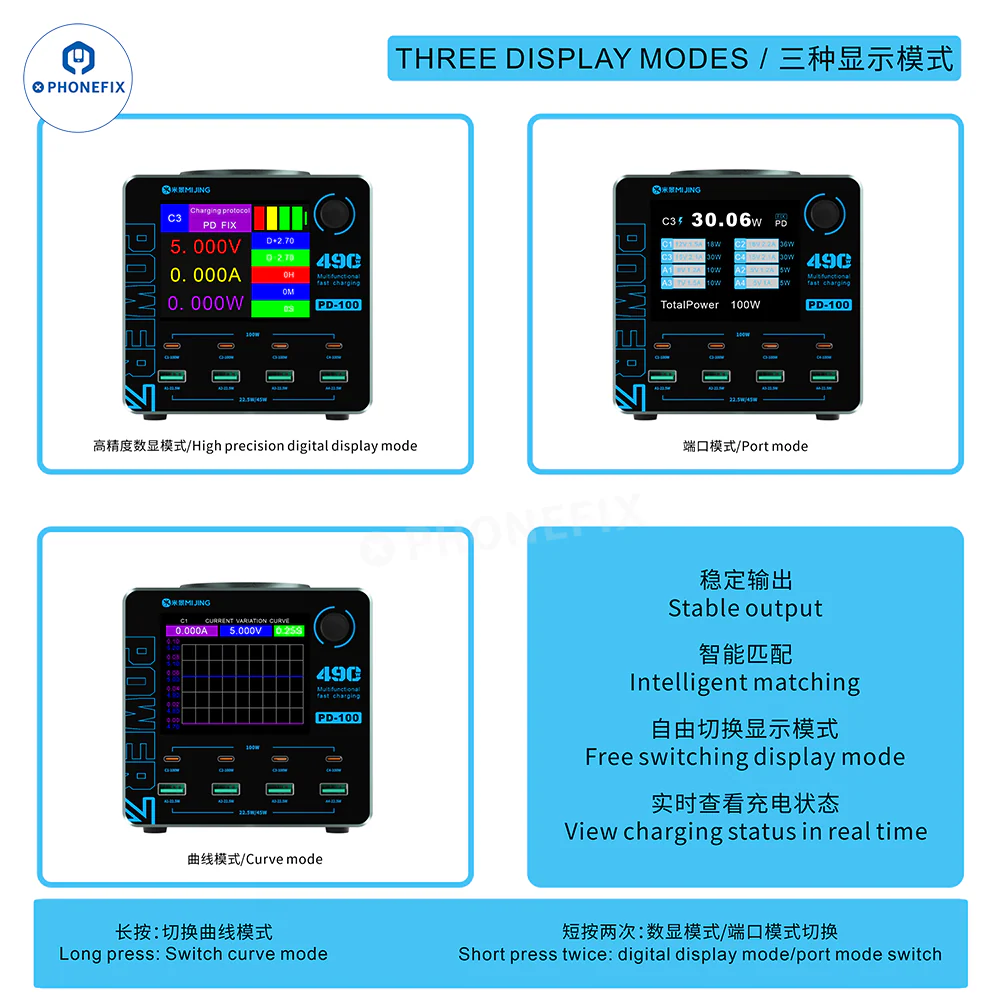 MIJING PD100 WLX-M9A Desktop Fast Charger with Wireless Charging - Image 5