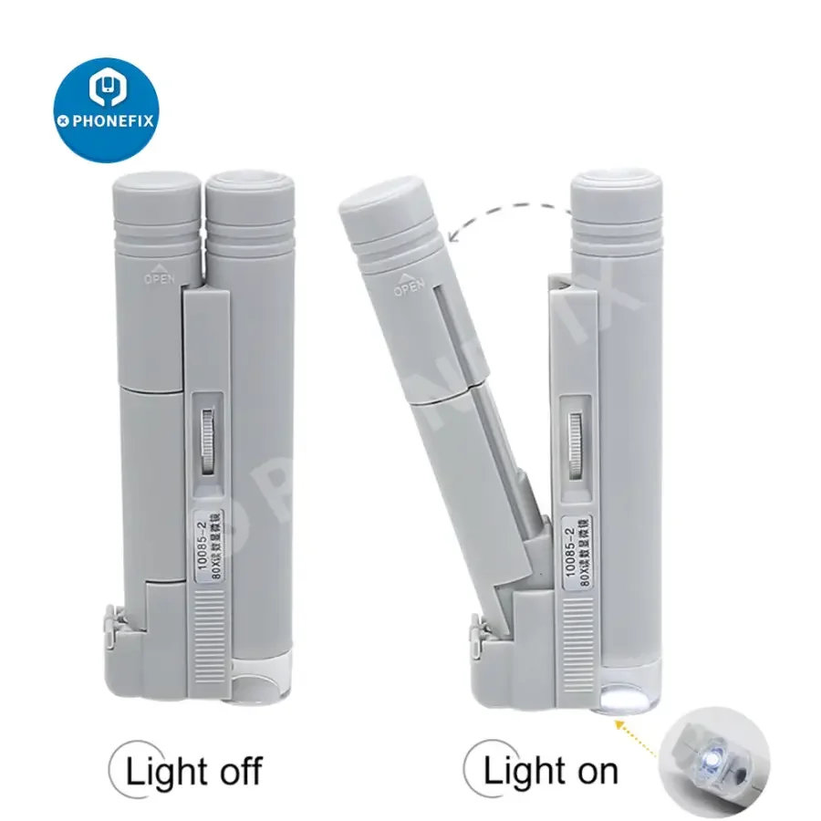 Mini Foldable LED Microscope Magnifier With Scale For Phone Repair - Image 3