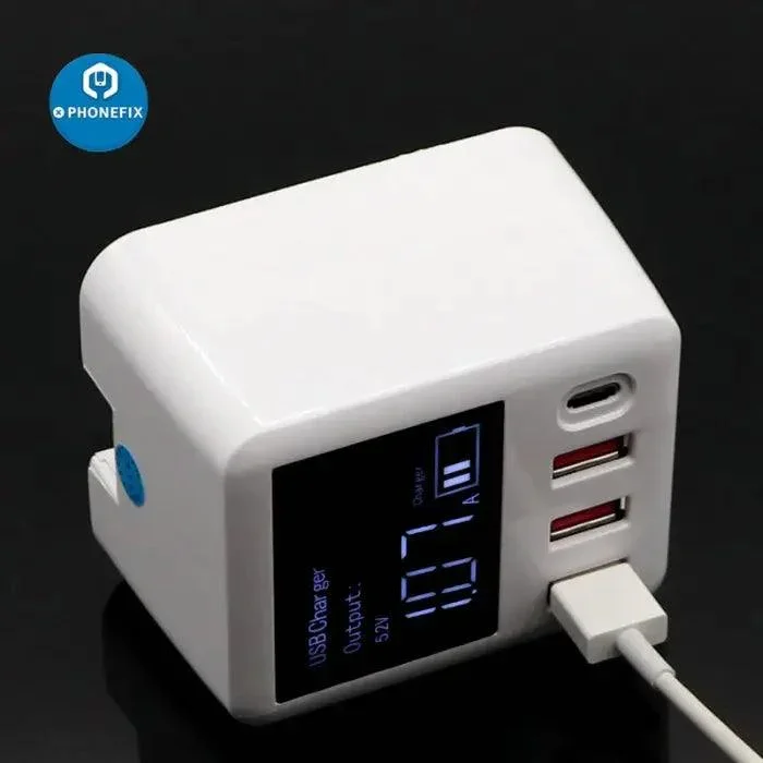 Mini Quick Charger USB 3.0 Wall Charger LED Display With Type-C - Image 3