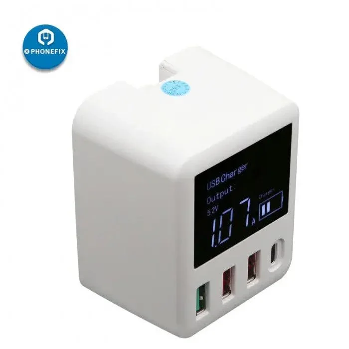 Mini Quick Charger USB 3.0 Wall Charger LED Display With Type-C - Image 4