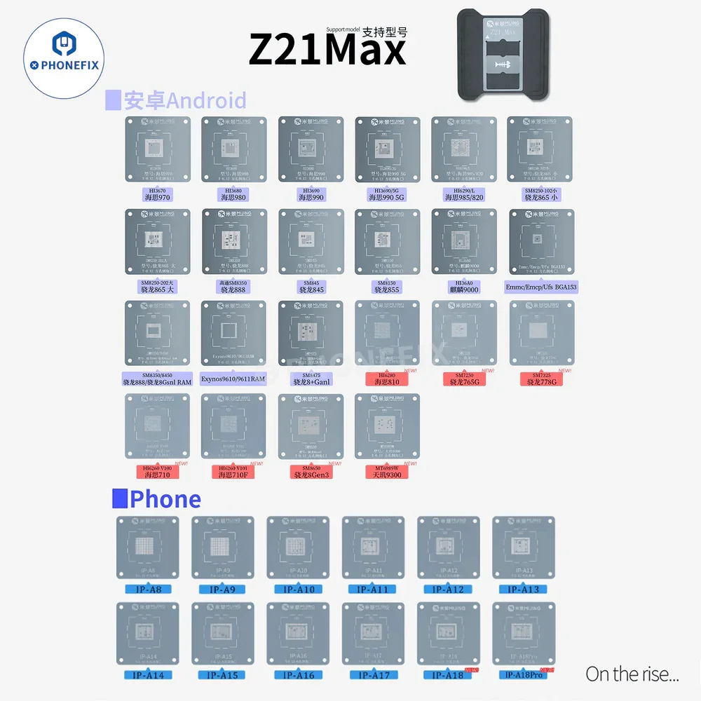 MJ Z21 MAX CPU Reballing Stencil For iPhone 6-16 Pro Max Repair - Image 3