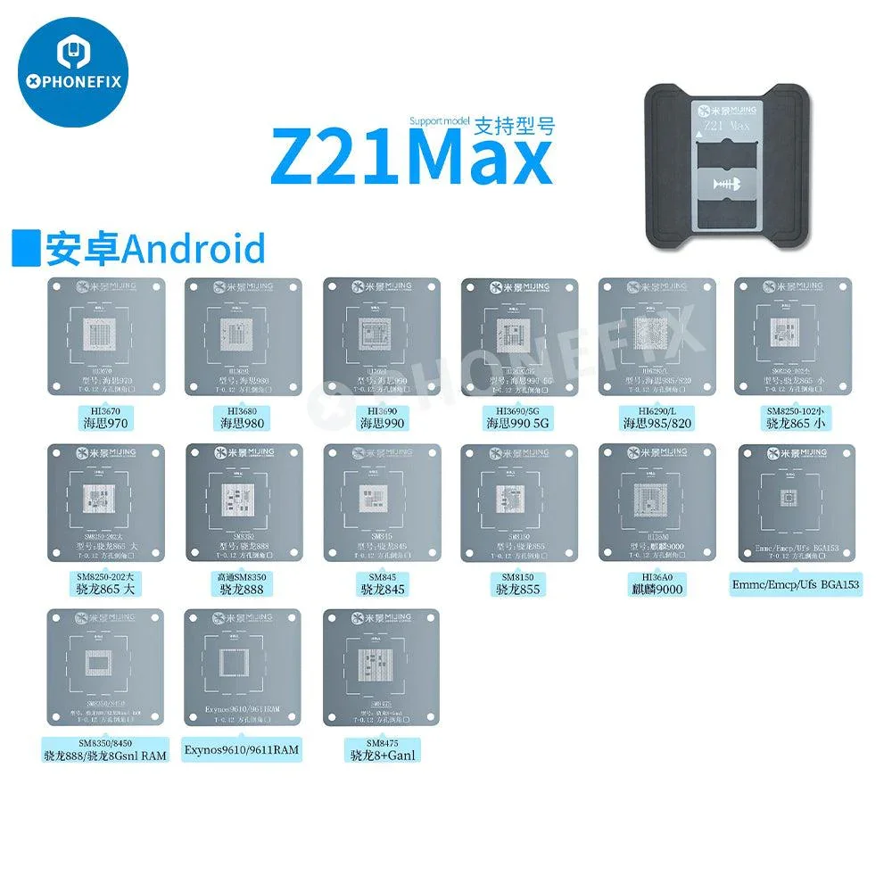 MJ Z21 MAX CPU Reballing Stencil For iPhone 6-16 Pro Max Repair - Image 8