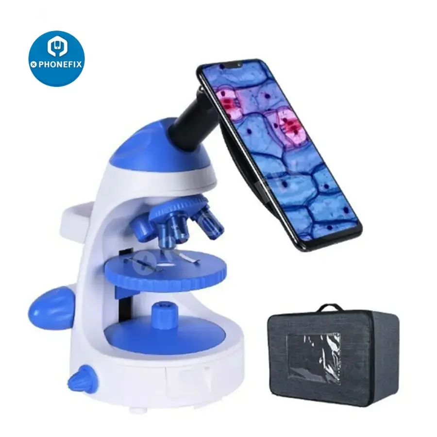 Monocular Biological HD Microscope 1600X For Lab Student with Phone Holder - Image 2