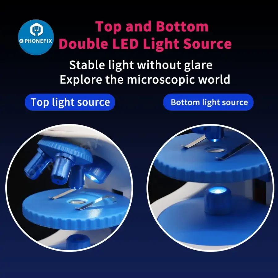 Monocular Biological HD Microscope 1600X For Lab Student with Phone Holder - Image 4