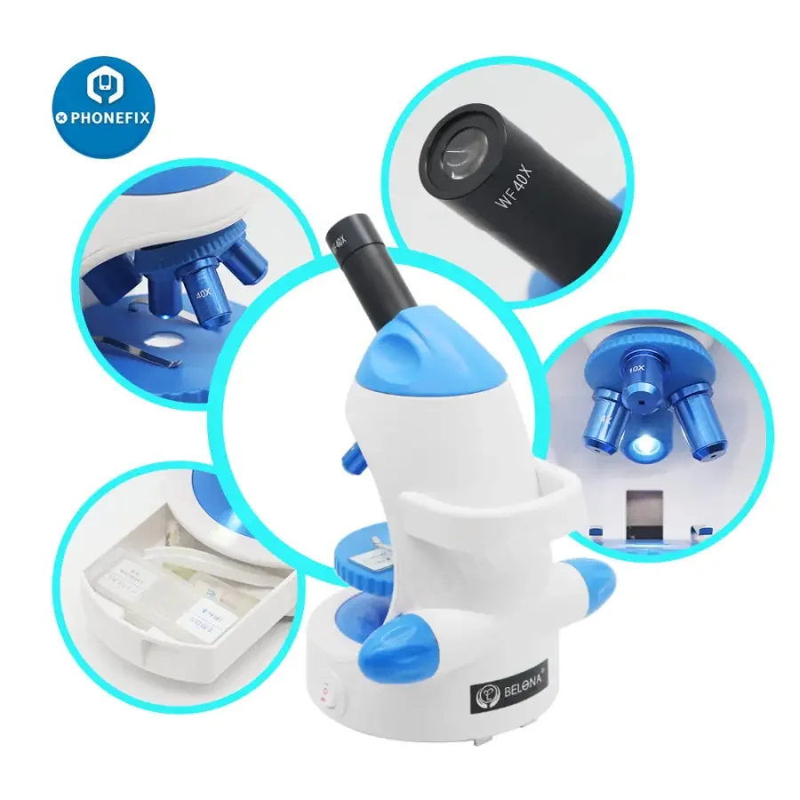 Monocular Biological HD Microscope 1600X For Lab Student with Phone Holder - Image 9
