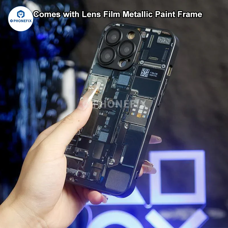 Motherboard Circuit Board Glass Phone Case For iPhone 12-15 Pro Max - Image 2