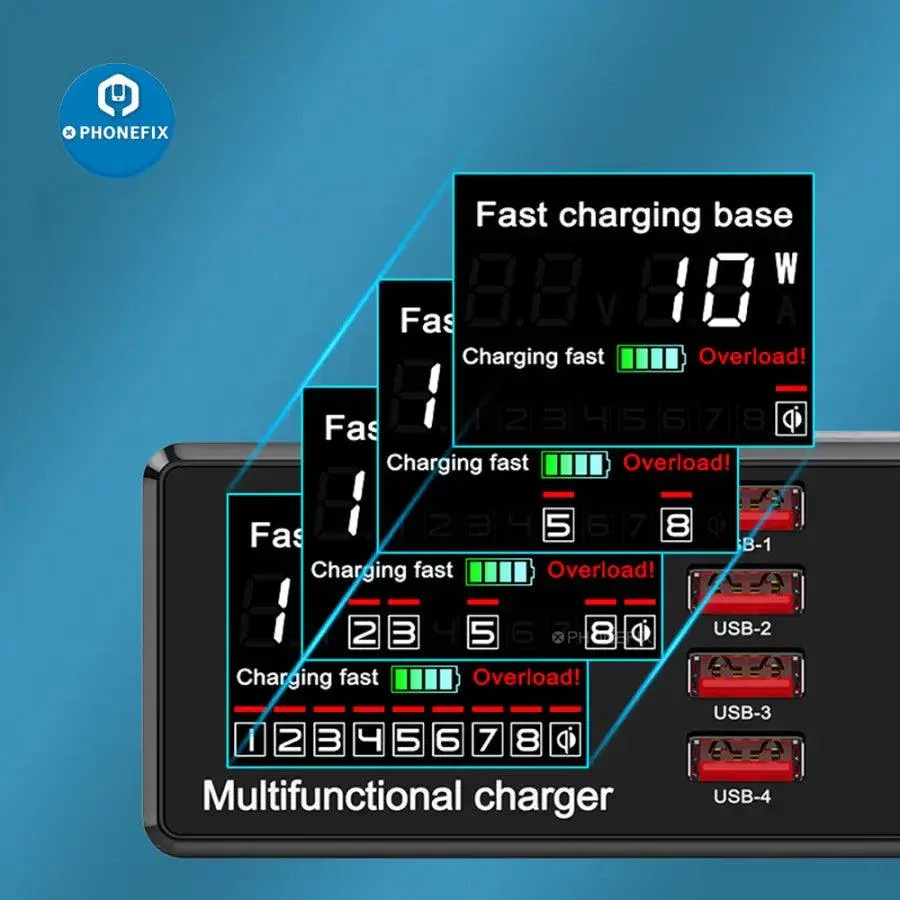 Multifunction 8 Port USB Fast Charging Station with Wireless 100W - Image 9