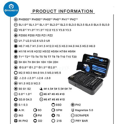 Multifunctional 170 In 1 Screwdrivers Set Phone Screen Opening ToolKit - Image 10