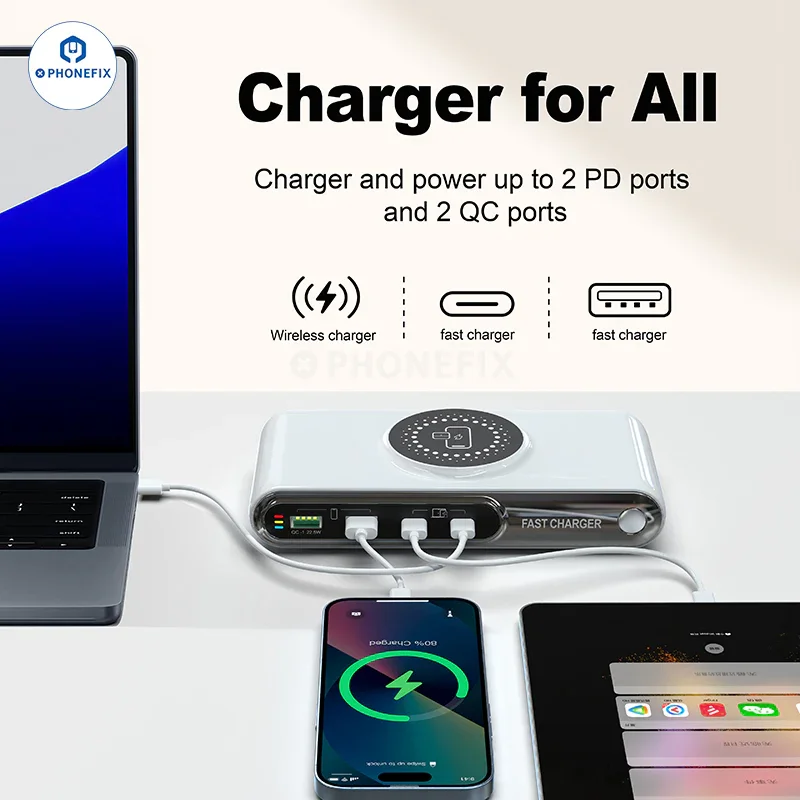 Multifunctional Wireless Charging Station PD QC USB Fast Charger - Image 2