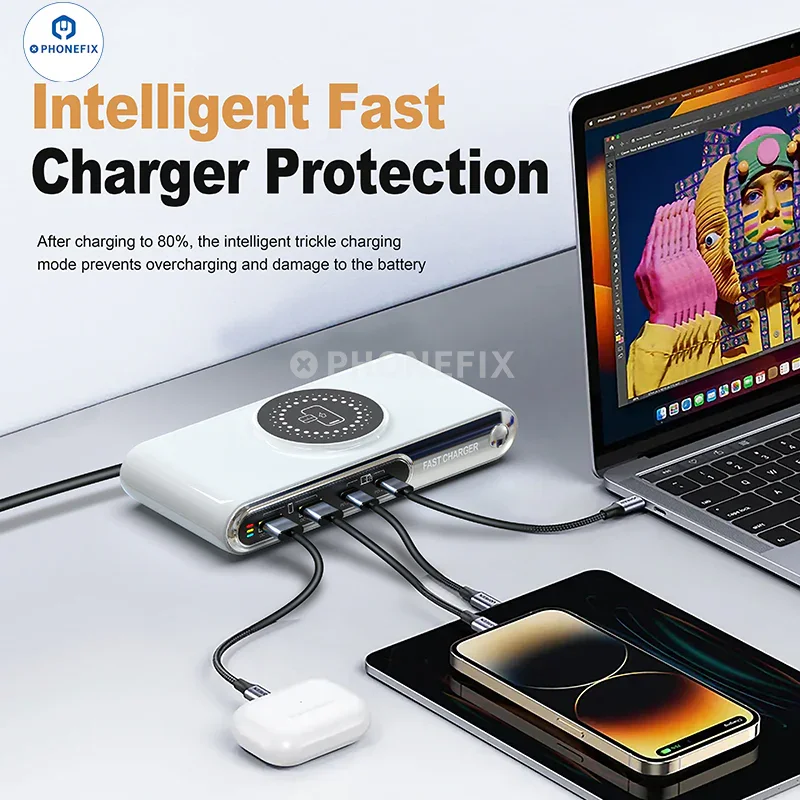 Multifunctional Wireless Charging Station PD QC USB Fast Charger - Image 3