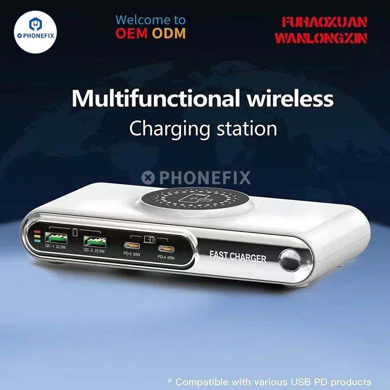 Multifunctional Wireless Charging Station PD QC USB Fast Charger - Image 5