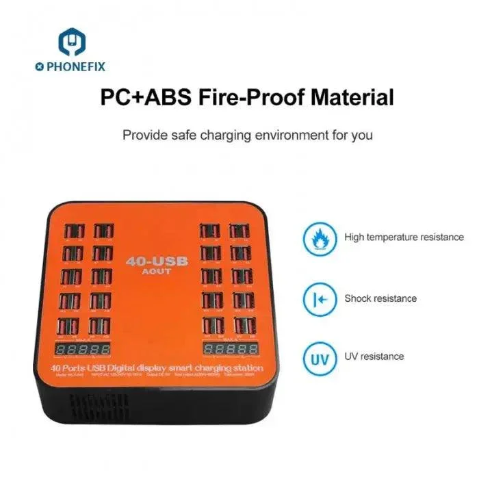 Multiport USB Hub Charging Station 200W 40A 40 Ports Charging Hub - Image 3