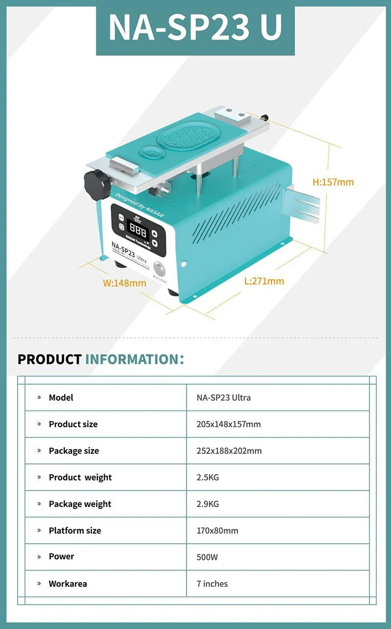 NASAN NA-SP23 Ultra LCD Screen Separator OCA Glue Removing - Image 5