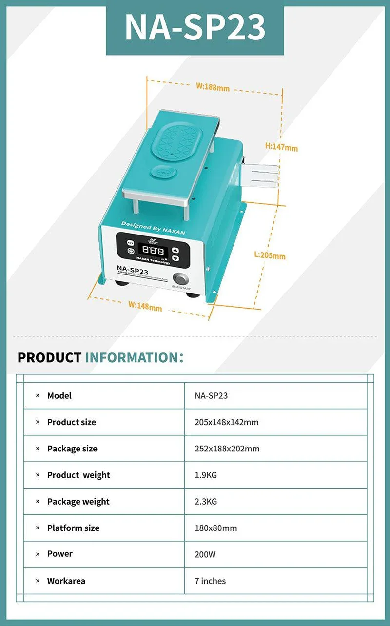 NASAN NA-SP23 Ultra LCD Screen Separator OCA Glue Removing - Image 6