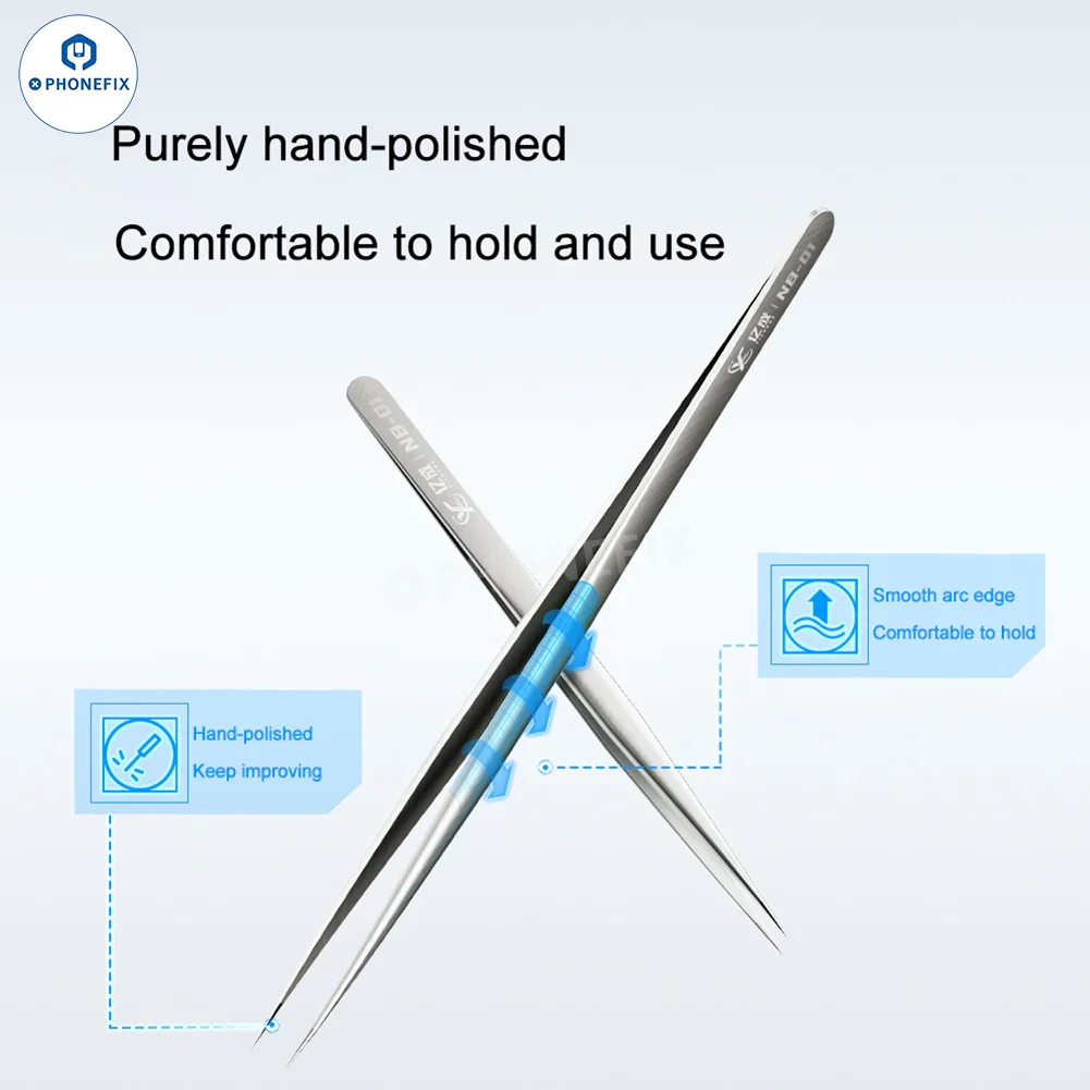 NB-01 Precision Long Sharp Tweezers IC jumper Wire Clamping Tool - Image 3