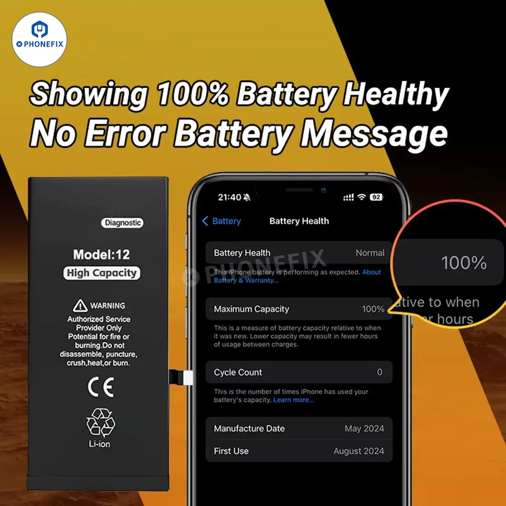 No Pop-up Diagnostic Battery for iPhone 12-16 Pro Max - Image 6