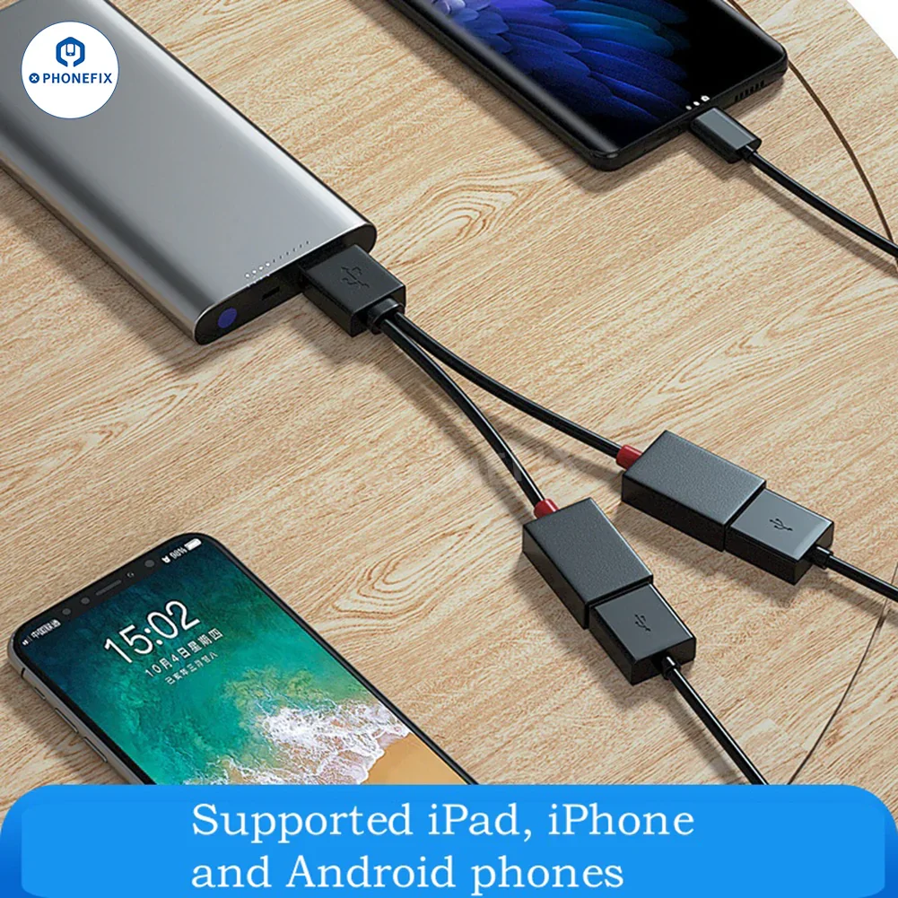 One-to-two USB Extender Splitter Cable for Mobile Phone Charging - Image 2