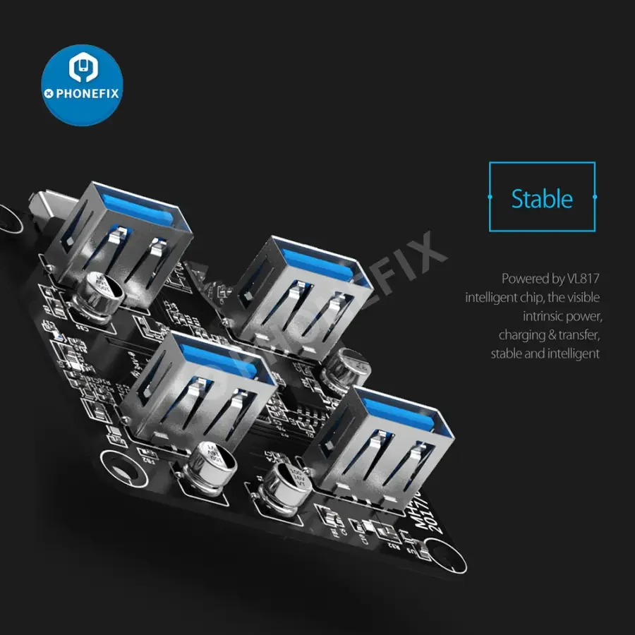 Orico MH4U-U3 4 Ports Transparent Hub USB3.0 Splitter Charging Hub - Image 4