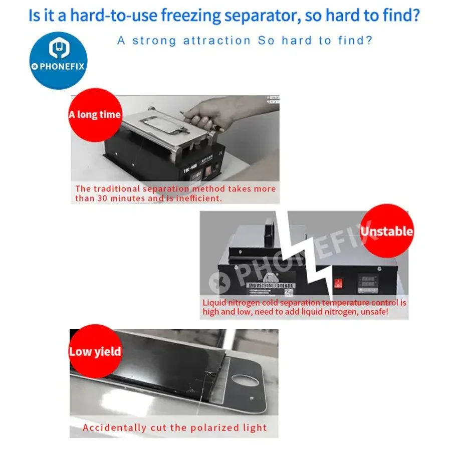 Original TBK-578 Mini Desktop LCD Laminating Frozen Separating Machine - Image 13
