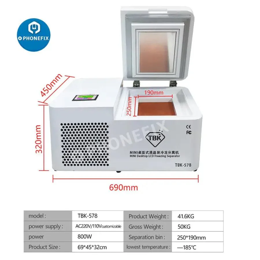 Original TBK-578 Mini Desktop LCD Laminating Frozen Separating Machine - Image 14