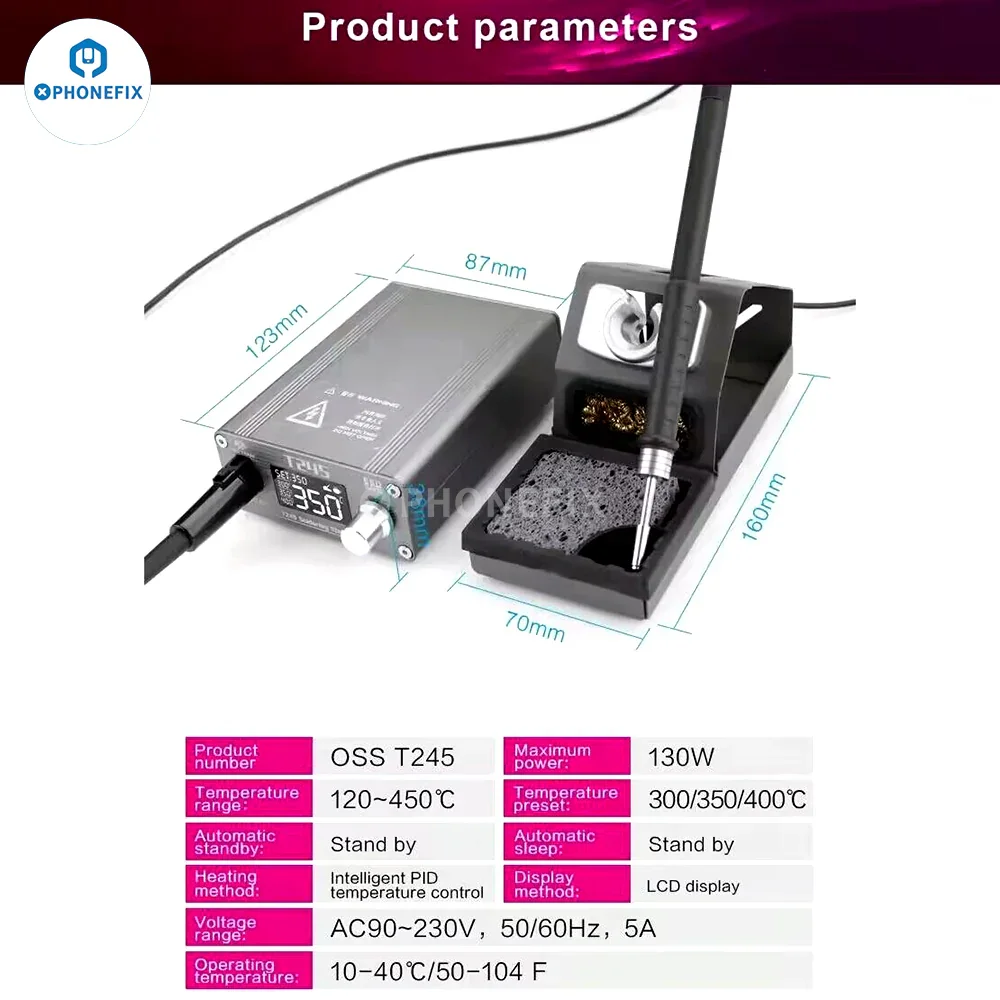 OSS T210 T245 T115 Soldering Station Compatible C210/245/115 Tips - Image 10