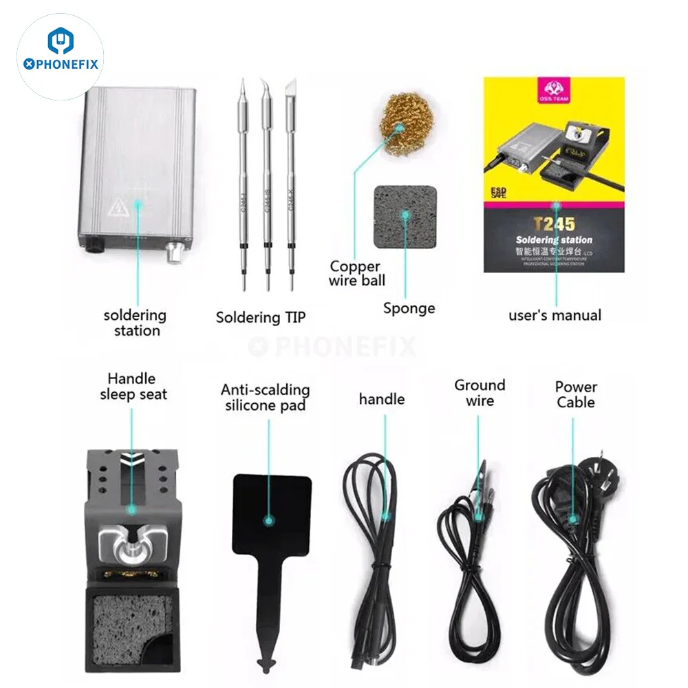 OSS T210 T245 T115 Soldering Station Compatible C210/245/115 Tips - Image 5