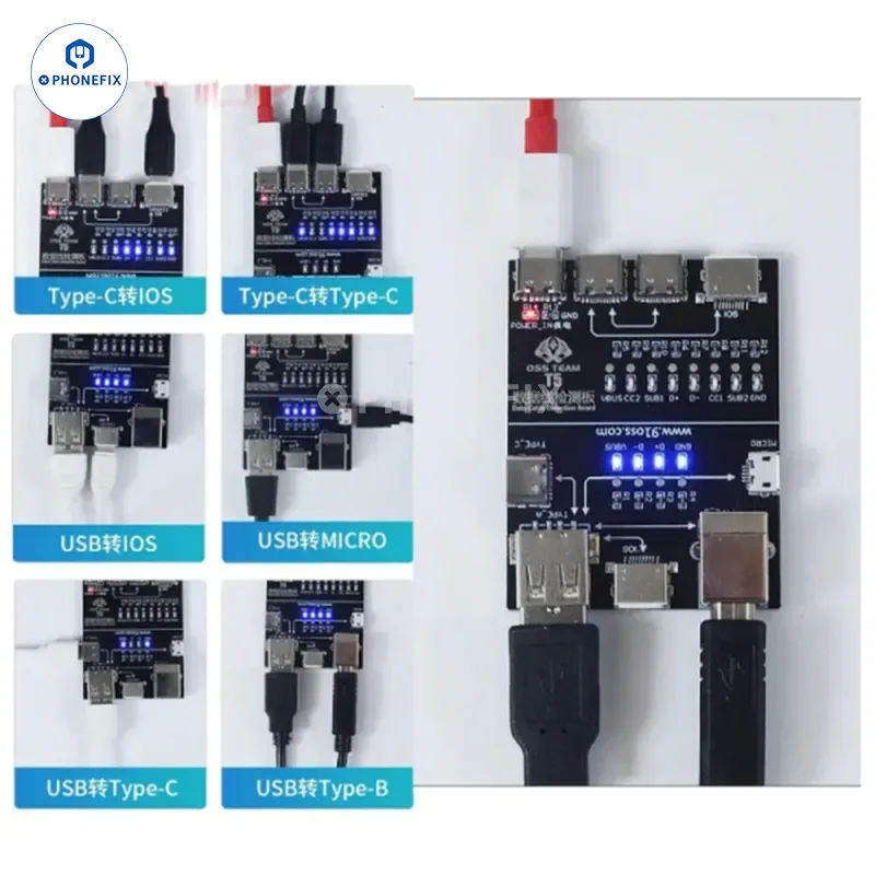 OSS T5 Lightning Type-C Micro Data Cable Detection Board - Image 2
