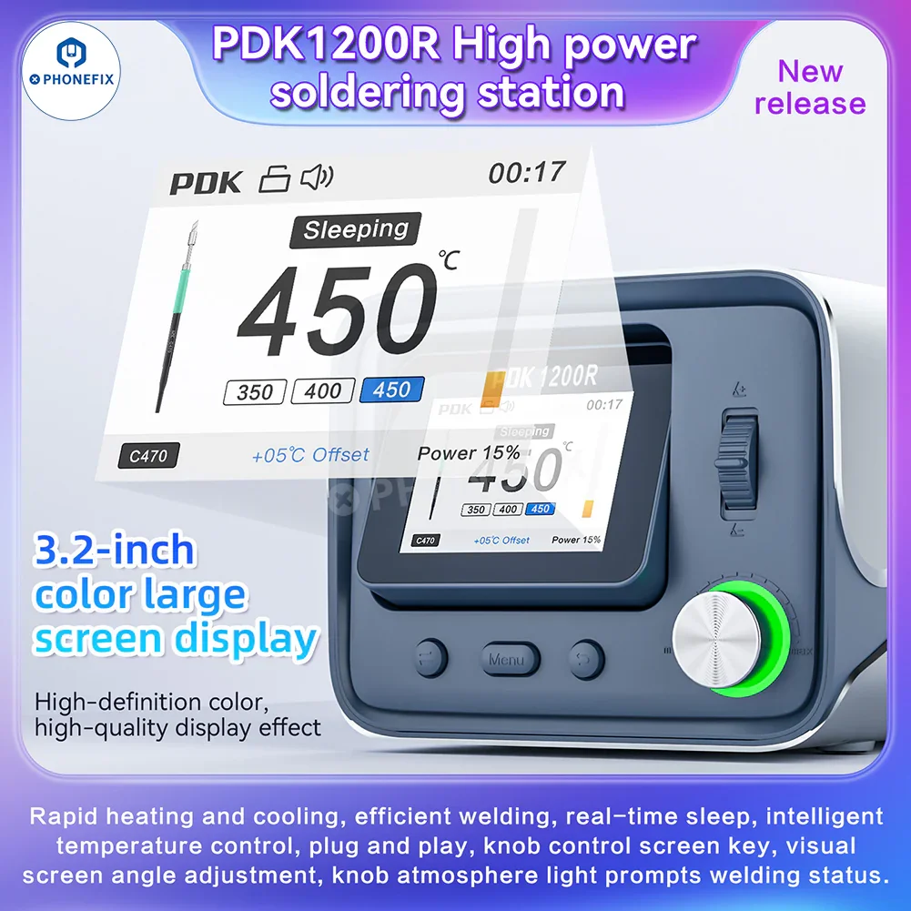 PDK1200R 400W Soldering Station With T470 Handle C470 Iron Tips - Image 4