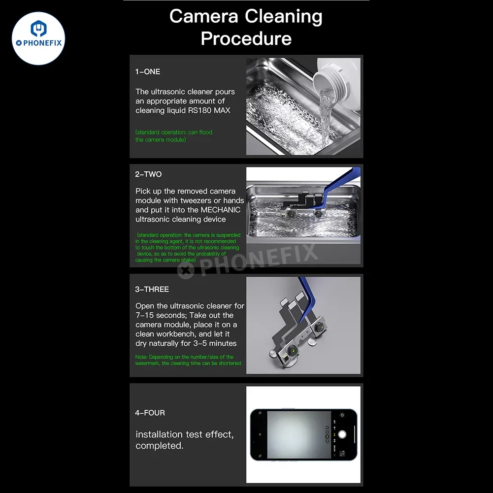 MECHANIC iClean-E08P Ultrasonic Cleaner PCB Camera Glasses Cleaning - Image 14
