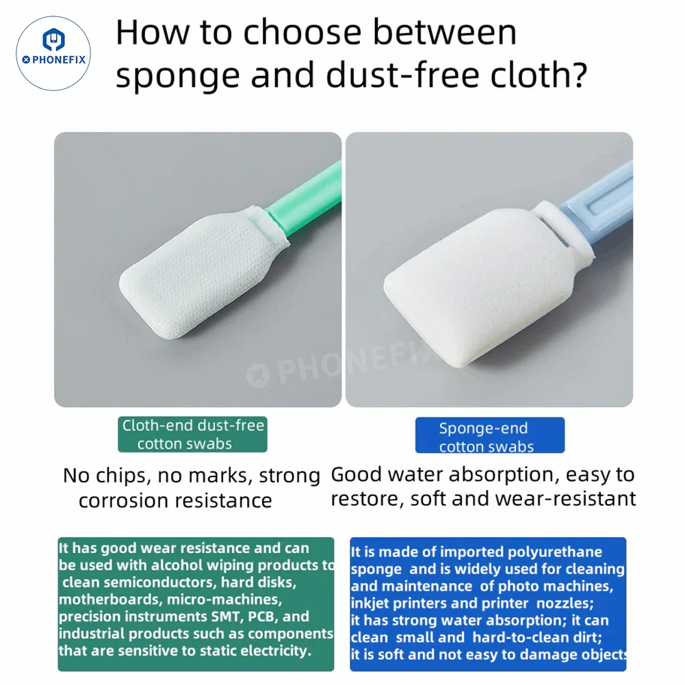 Phone Tail Plug Cleaning Stick Dust-Free Sponge Cotton Swab - Image 2