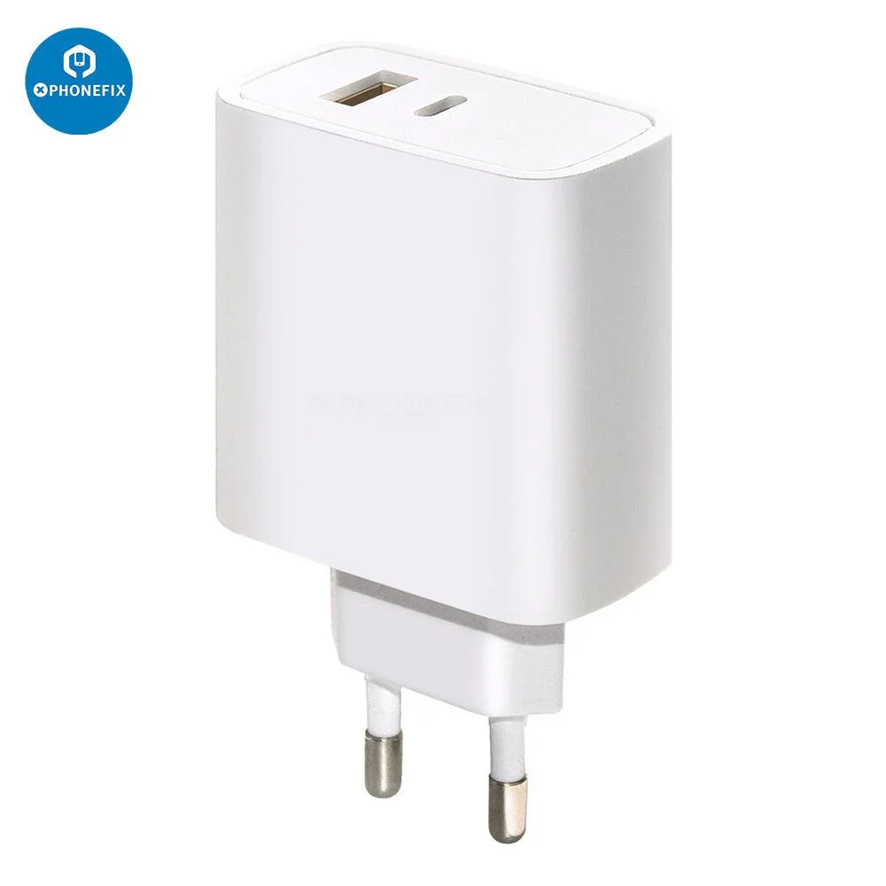 Phone USB-C / USB Dual Port PD Power Adapter for iPhone iPad MacBook - Image 2